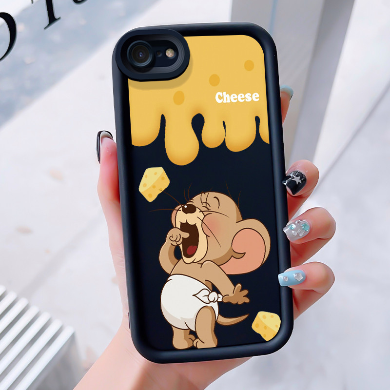 เคสสำหรับ iPhone 6 Plus 6s Plus 7 Plus 8 Plus SE 2020 X Xr Xs Max เคสโทรศัพท์แมวหนูสามสีซิลิโคนกันกระแทก