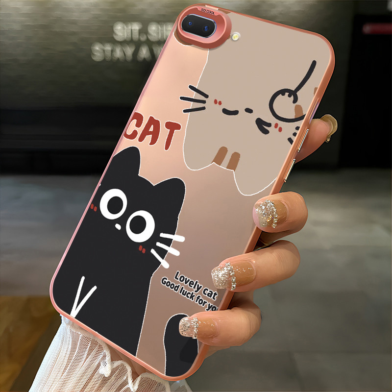 เคสสำหรับ OPPO A5 A3s A12e A7 A5s A12 A12s A11k Realme C1 เคสโทรศัพท์แมวเปลือกแข็งกันกระแทก – โปรปัง