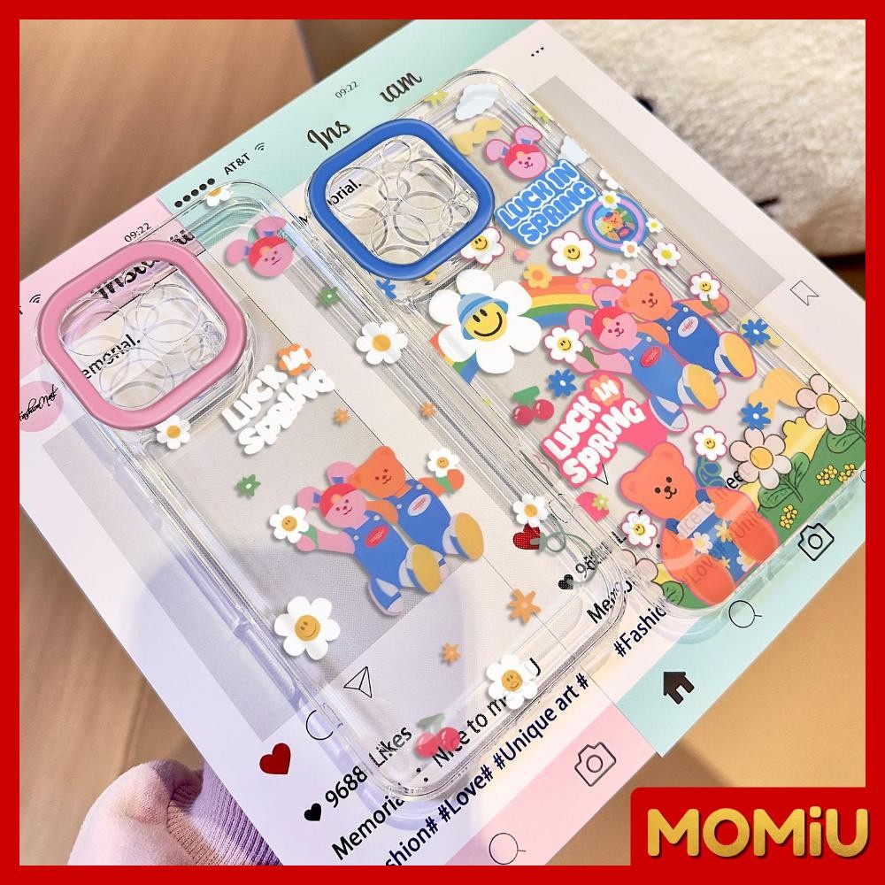 MOMiU - เข้ากันได้สำหรับ เคสไอโฟน11 เคส iphone 16 Pro Max 7Plus XR 12 13 14 15 เคสใส กระต่ายดอกทานตะวันน่ารัก