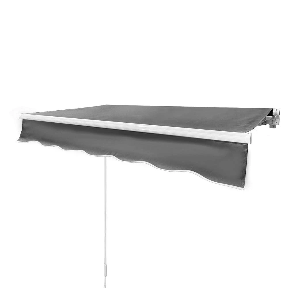 SUNSHIELD กันสาดผ้าพับได้ 395x300 ซม. สีเทาเข้ม จัดส่งโดย HomePro