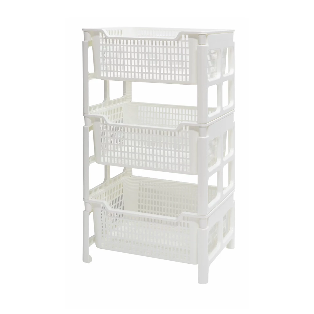 ชั้นวางของพลาสติกอเนกประสงค์ 3 ชั้น KASSA HOME รุ่น API-1030L ขนาด 51 x 41 x 90 ซม. สีขาว