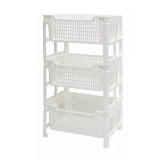 ชั้นวางของพลาสติกอเนกประสงค์ 3 ชั้น KASSA HOME รุ่น API-1030L ขนาด 51 x 41 x 90 ซม. สีขาว