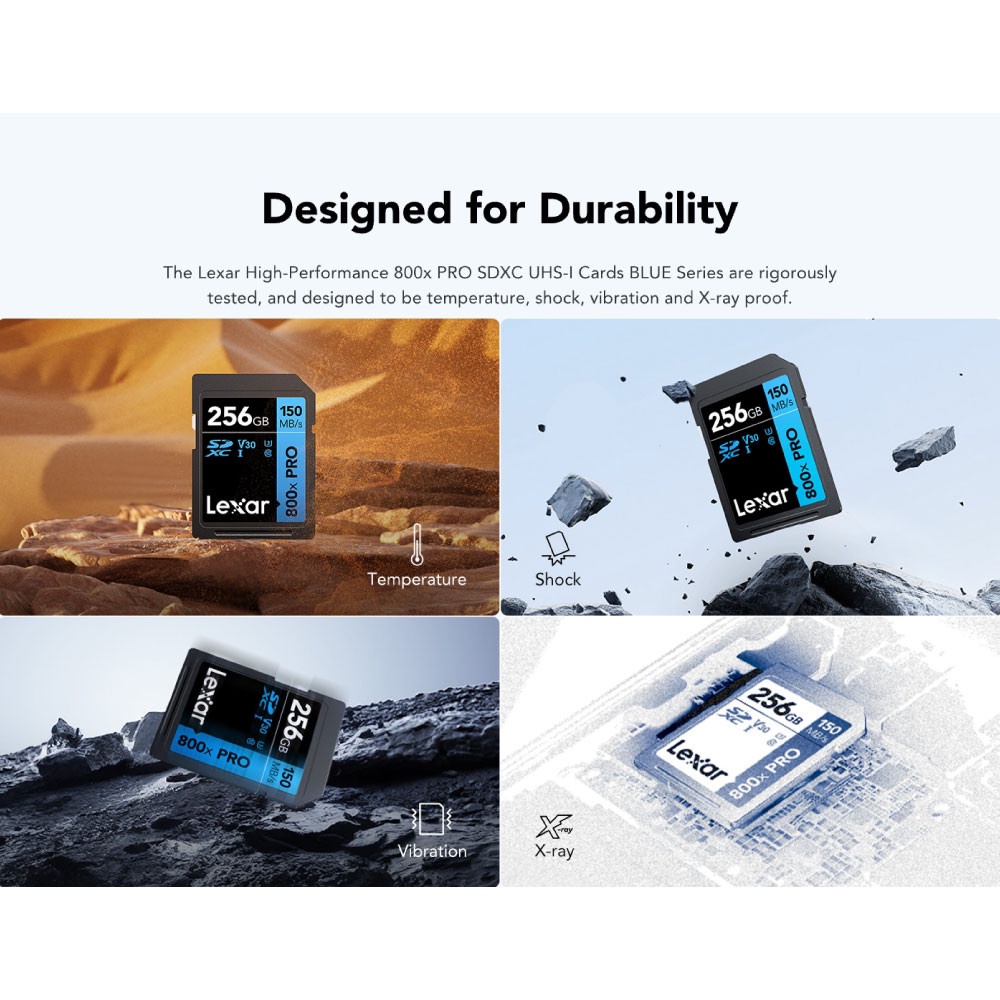 การ์ดหน่วยความจำ เอสดีการ์ด LEXAR 800XPRO 32GB SD CARD BLUE SERIES FULL-HD 4K RW150/45MB/S (LSD0800P032G-BNNNG)_6