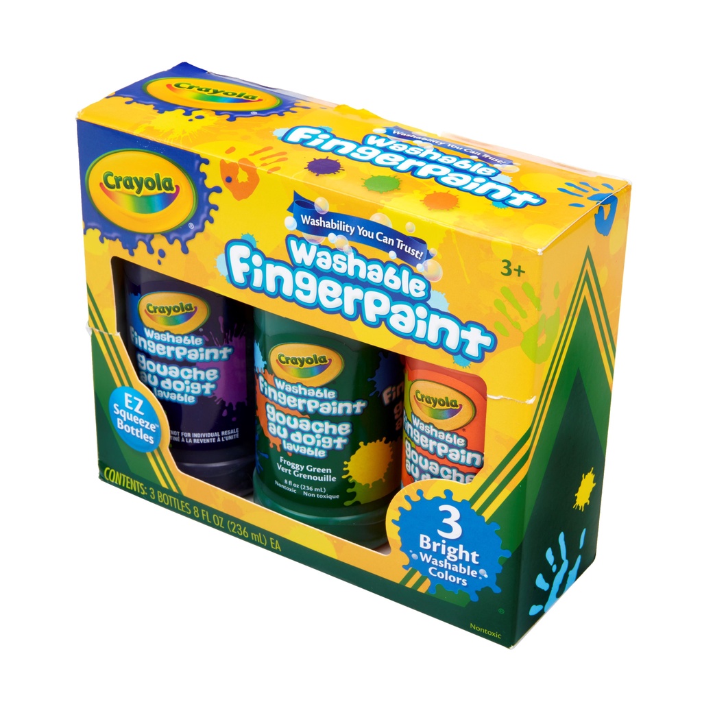 Crayola 3 Colors 8oz Washable  Finger Paint Set เครโยล่า สีเพ้นท์ ระบายด้วยนิ้ว 3สี ขนาด 236ml. 55-1311 - รูปที่ 5