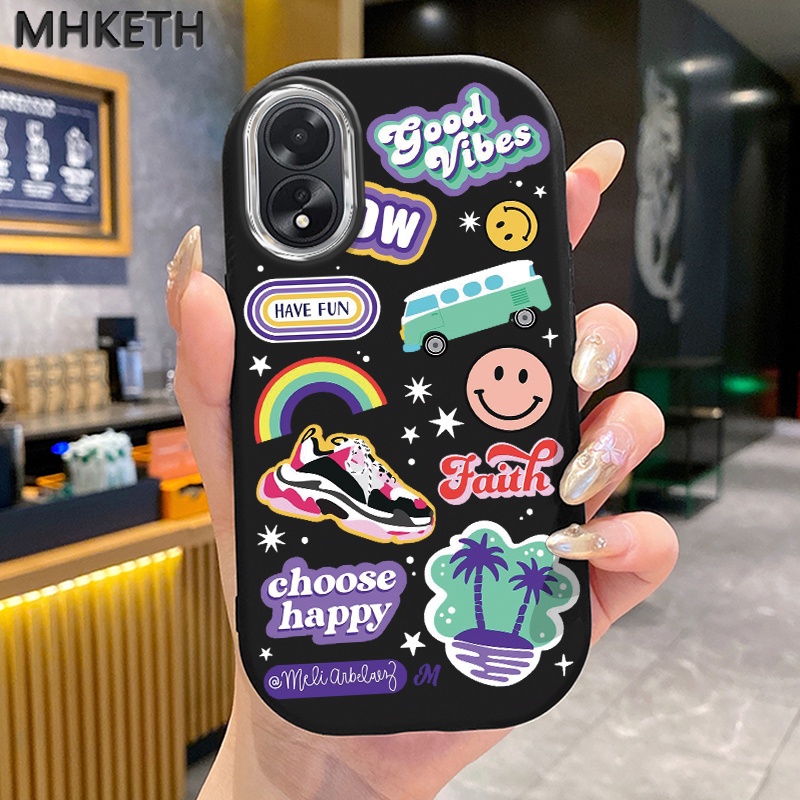 เคสสำหรับ OPPO A18 A38 เคสโทรศัพท์กันกระแทกซิลิโคนที่อินเทรนด์