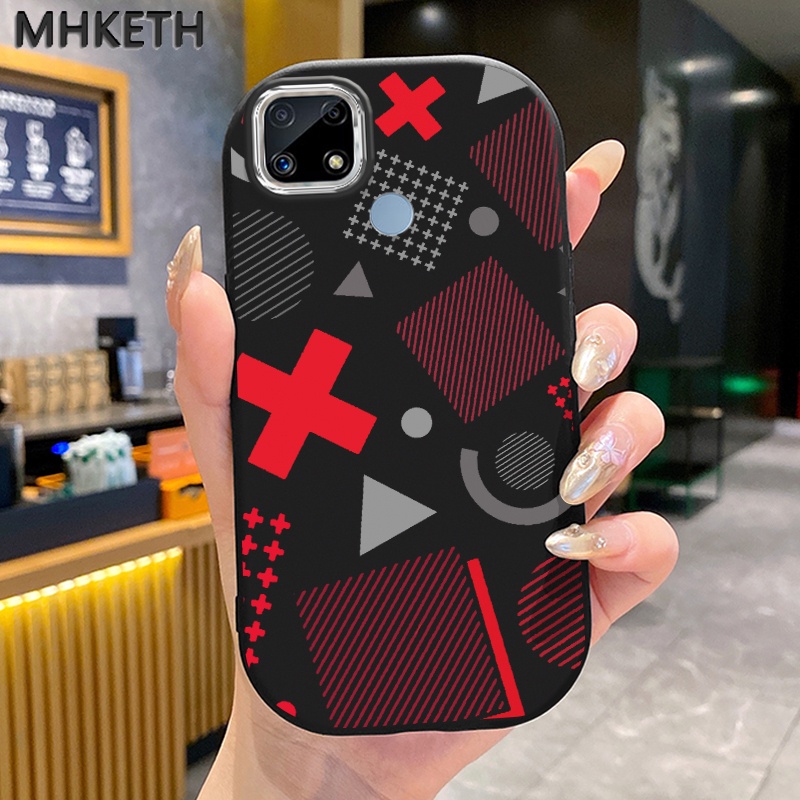 เคสสำหรับ Realme C12 C25 C25s C20 C20A C11 2021 C21Y C25Y Narzo 20 30A 50A เคสโทรศัพท์ซิลิโคนเรขาคณิต