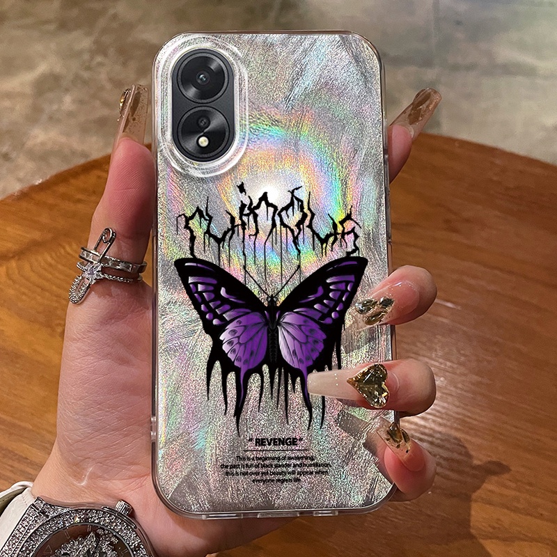 เคสสำหรับ OPPO A18 A38 เคสโทรศัพท์ผีเสื้อ