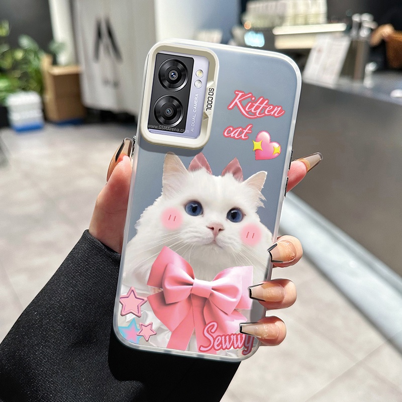 เคสสำหรับ OPPO A57 2022 A77 2022 A57s A57e A77s เคสโทรศัพท์แมวน่ารัก