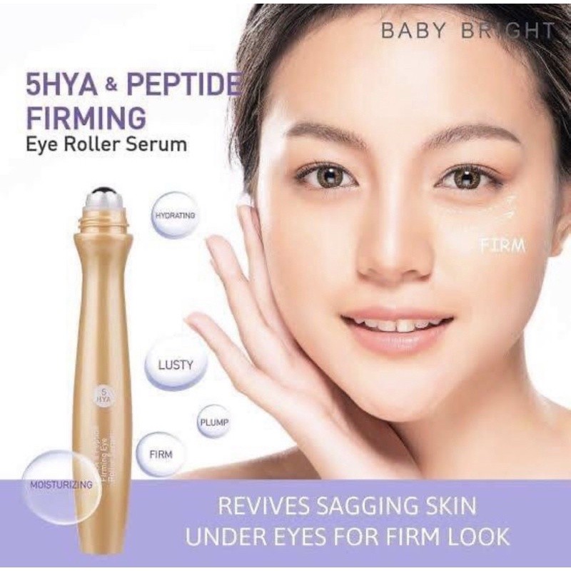 [แท้ 100%] Baby Bright eye roller เซรั่มลูกกลิ้งนวดบำรุงตา/ใบหน้า Eye/Face Roller Serum Vit C / Aloe