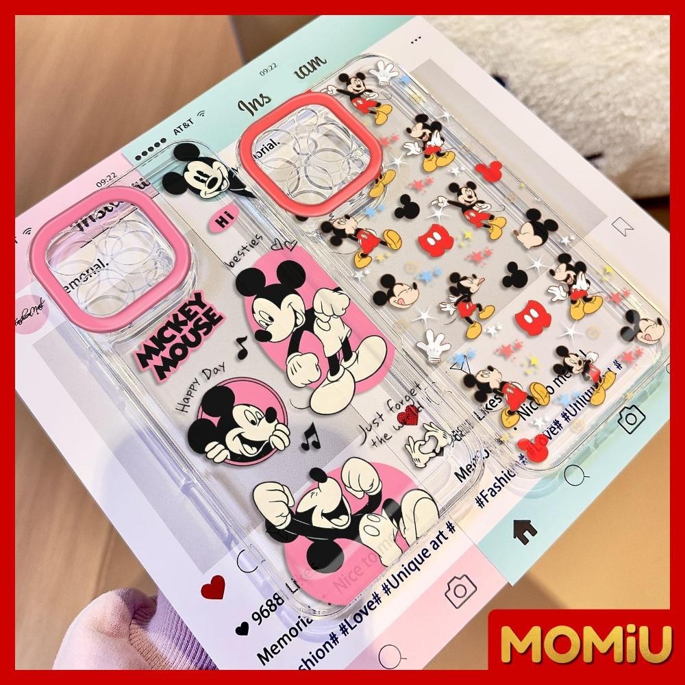 MOMiU - เข้ากันได้สำหรับ เคสไอโฟน11 เคส iphone 16 Pro Max 7Plus XR 12 13 14 15 เคสใส การ์ตูนหนูสุดน่ารัก