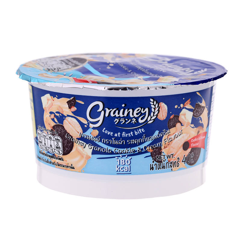 🍉 เกรนเน่ย์กราโนล่ารสคุกกี้แอนด์ครีม 40กรัม 🍍 Grainey Granola Cookie & Cream Flavour 40g. 📌 88571241