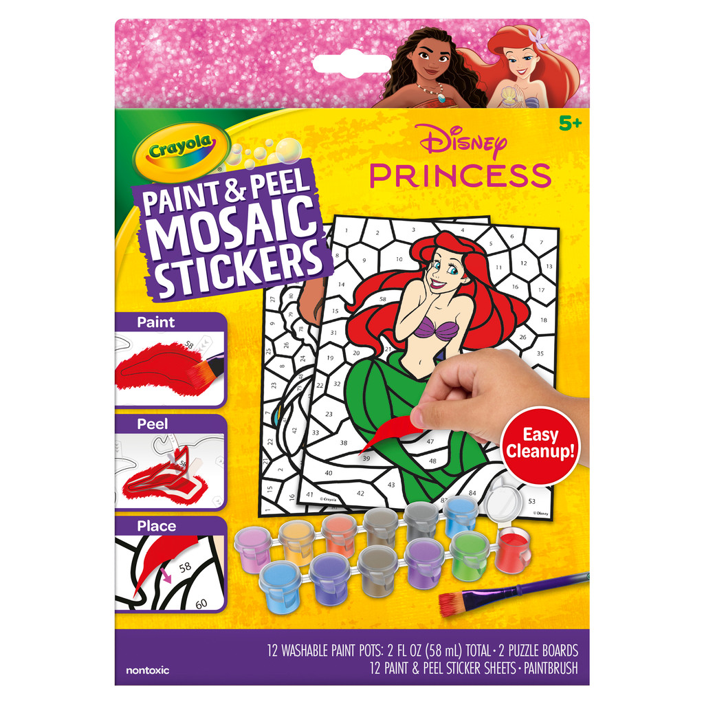 Crayola Paint 'N Peel Mosaic Princess เครโยล่า ชุดสติ๊กเกอร์โมเสก เจ้าหญิง 54-1096