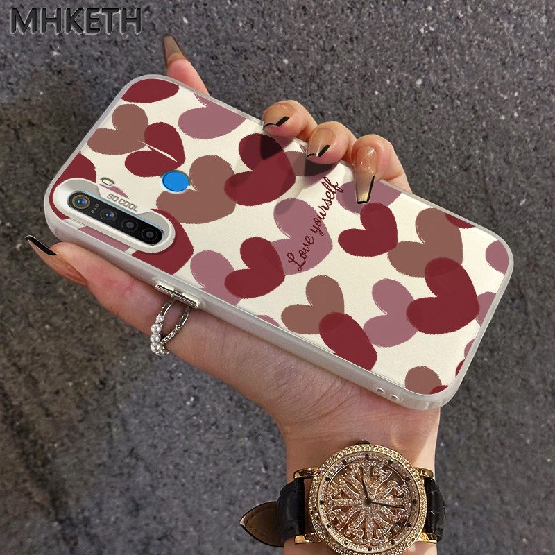 MHKETH เคสสำหรับ Realme 5 5i 5s 6i C3 C3i เคสโทรศัพท์กันกระแทกแบบรูปหัวใจ