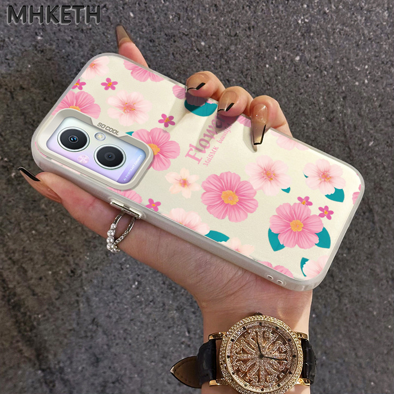 MHKETH เคสสำหรับ OPPO A36 A76 A96 เคสโทรศัพท์มีลายดอกไม้สวยงาม