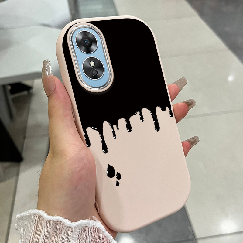 เคสสำหรับ OPPO A17 A17K เคสโทรศัพท์สีเรียบง่าย - รูปที่ 2