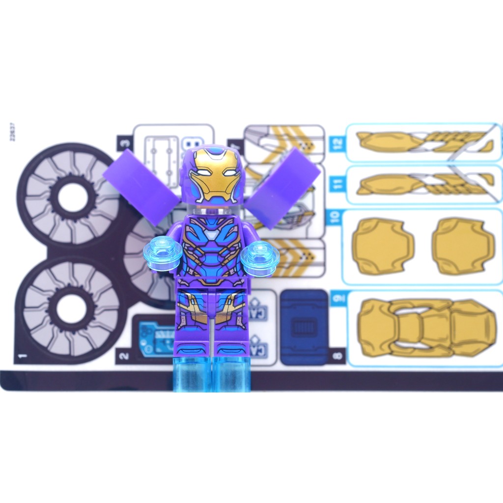 ฟิกเกอร์ ตัวต่อ Marvel Rescue Purple Full Armor , Iron Man พร้อม Sticlker ยังไม่ได้ใช้ | ของแท้ | pl