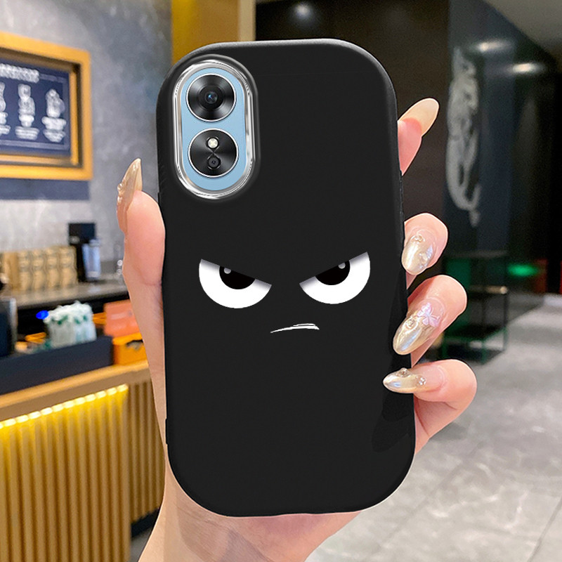 เคสสำหรับ OPPO A17 A17K เคสโทรศัพท์การแสดงออกที่น่ารักกันกระแทกกลมและอ้วน