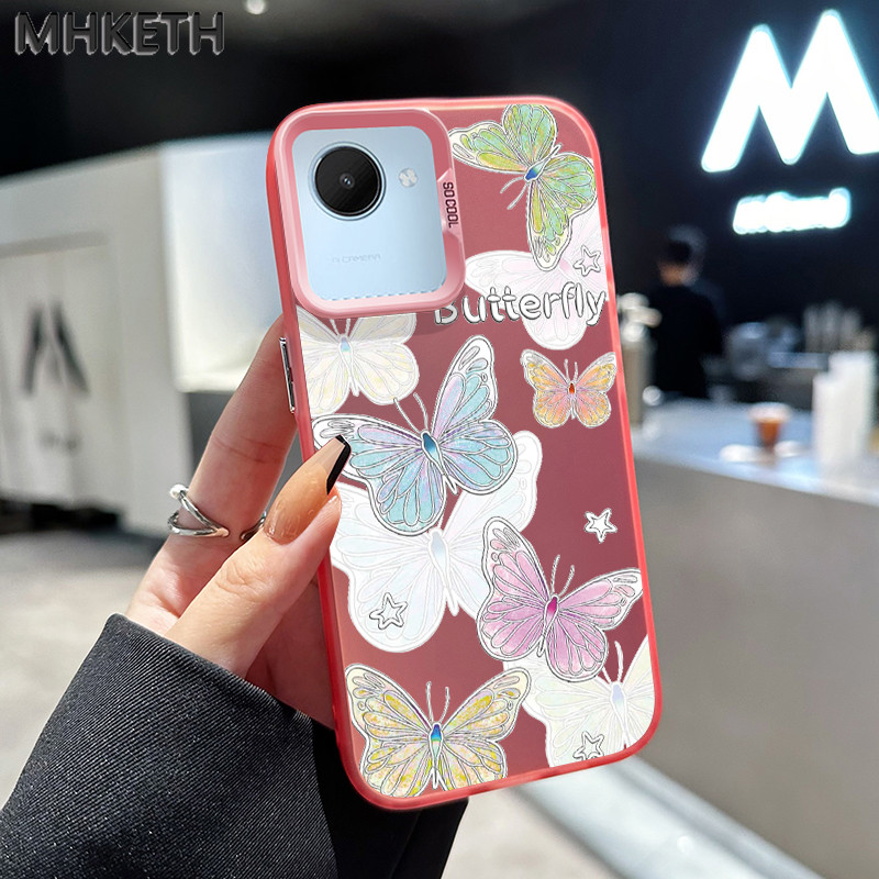 MHKETH เคสสำหรับ Realme C30 C30s Narzo 50i Prime เคสรูปผีเสื้อที่สวยงามเคสโทรศัพท์