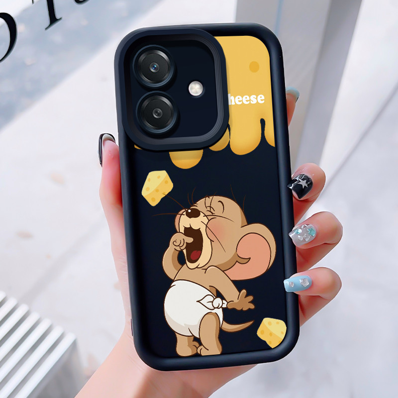เคสสำหรับ OPPO A3 4G A3 Pro 5G A3X 4G A3X 5G A40 A60 5G เคสโทรศัพท์แมวหนูสามสีซิลิโคนกันกระแทก