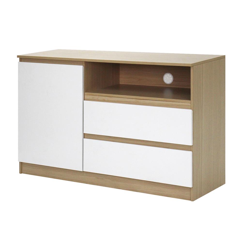 FURDINI ตู้วางทีวี PROGRET 120 ซม. สีโอ๊ค/ขาว จัดส่งโดย HomePro