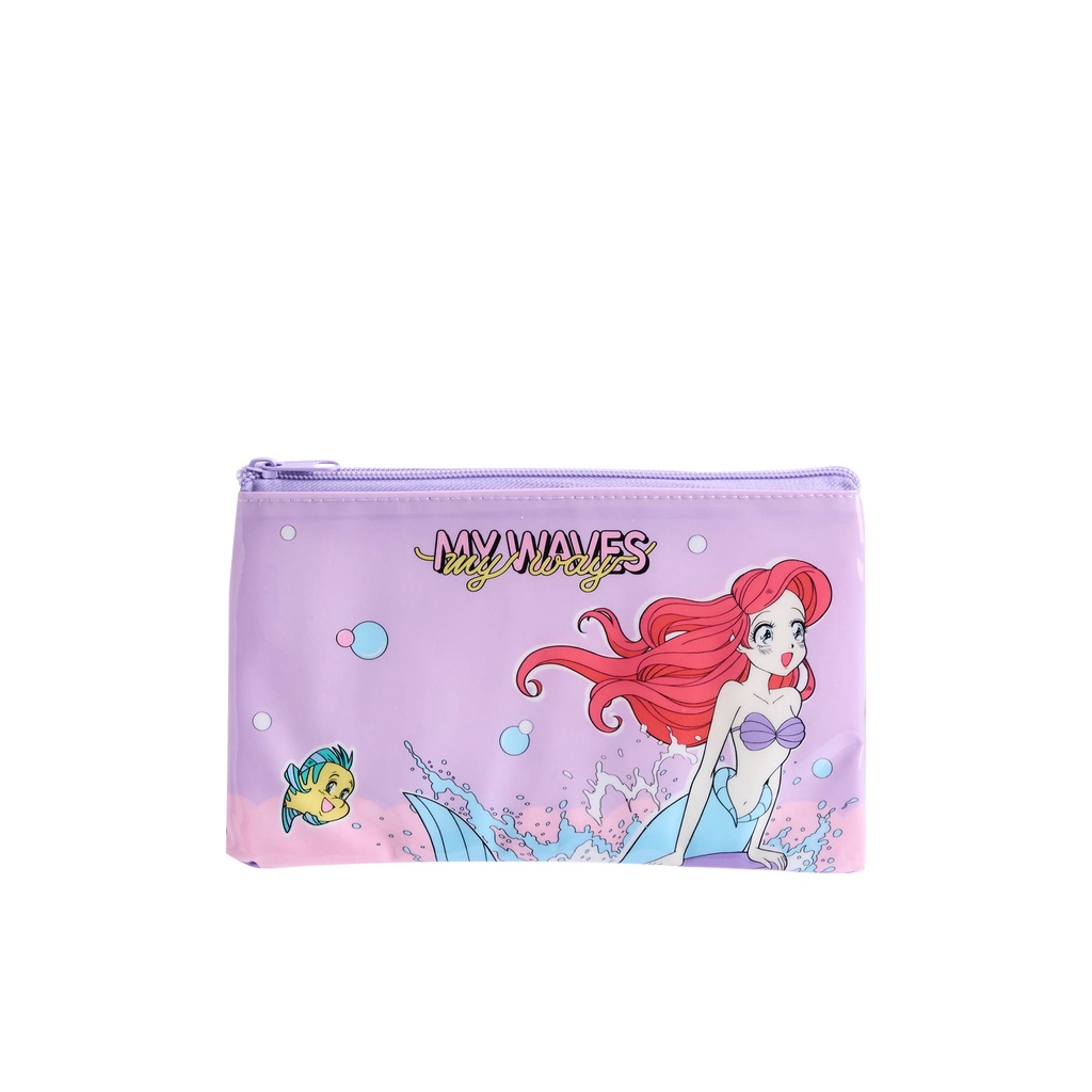 Mini Mono ชุดกระเป๋าดินสอ 3 ชิ้น ลาย Disney Princess สีม่วง