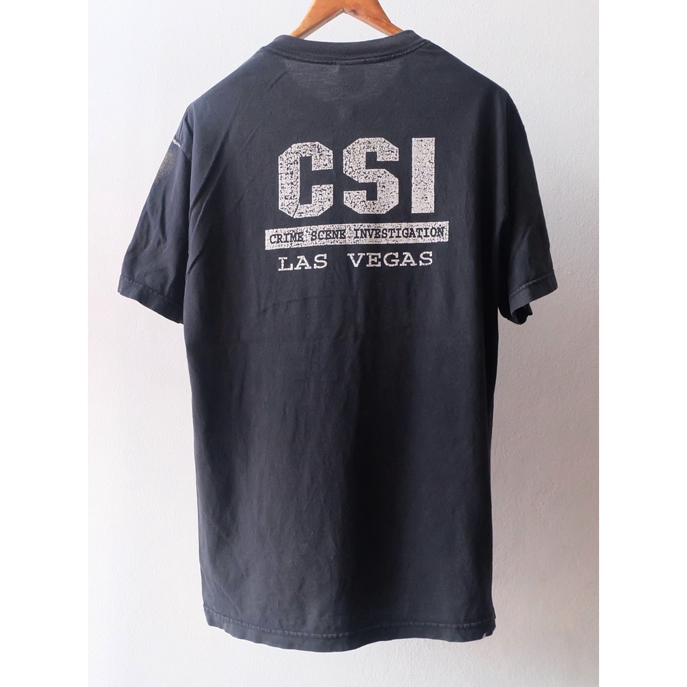 Vintage CSI Shirt อก 21 นิ้ว ยาว 30 นิ้ว สีดำ