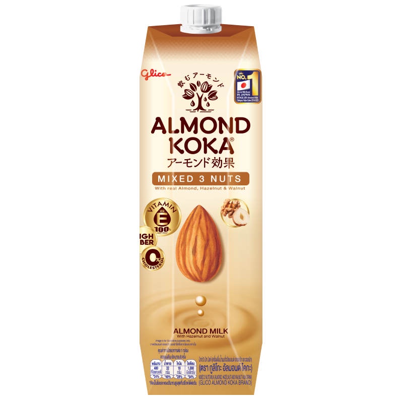 Glico Almond Koka Mixed 3 Nuts Milk 1000ml. กูลิโกะอัลมอนด์โคกะมิกซ์3นัทมิลค์ 1000มล.