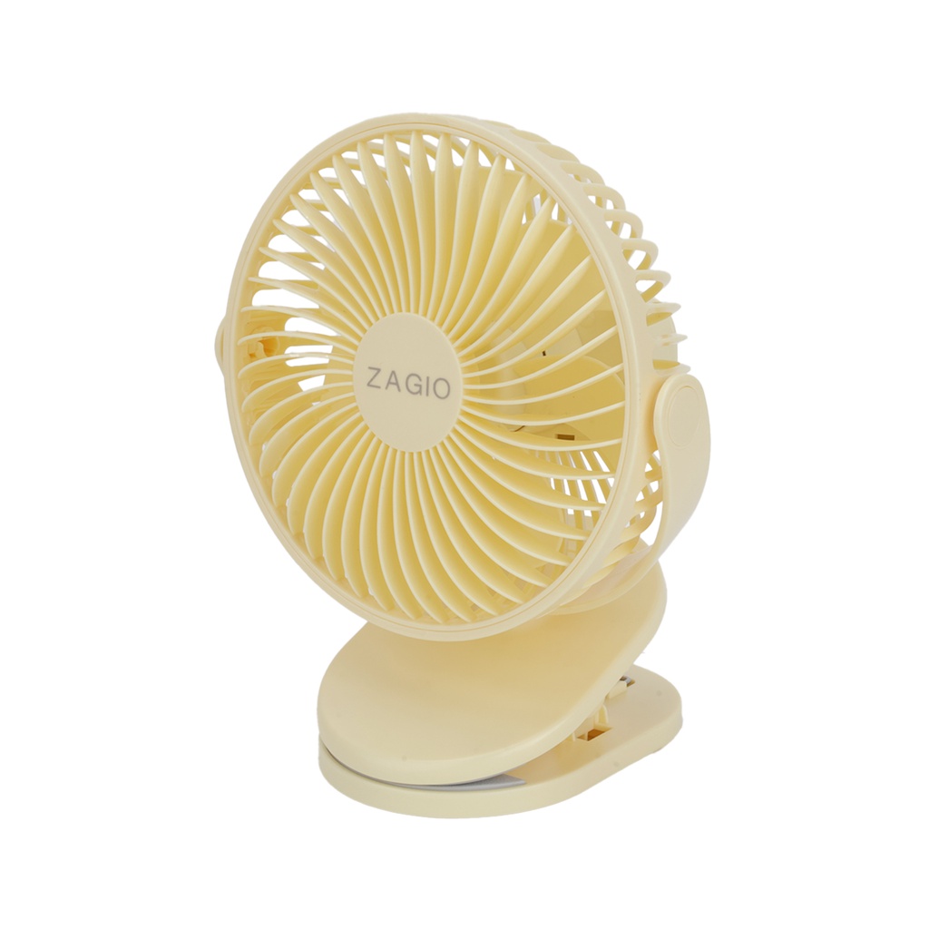พัดลมไร้สายแบบหนีบ 5 นิ้ว ZAGIO รุ่น ZG-9158 YL สีเหลือง
