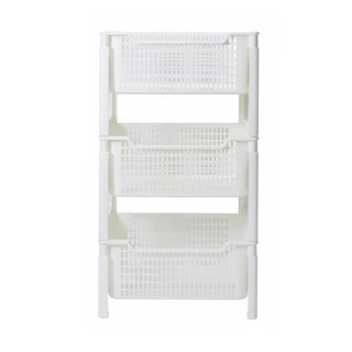 ชั้นวางของพลาสติกอเนกประสงค์ 3 ชั้น KASSA HOME รุ่น API-1030L ขนาด 51 x 41 x 90 ซม. สีขาว
