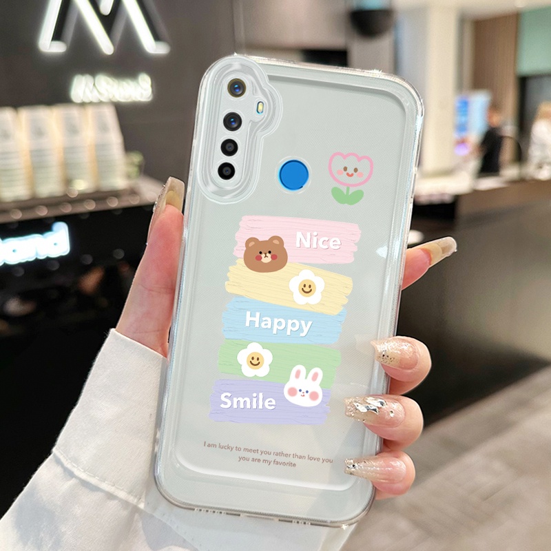 เคสสำหรับ Realme 5 5i 5s 6i C3 C3i C2 C2s OPPO A1K เคสโทรศัพท์ดอกไม้หมีกระต่าย