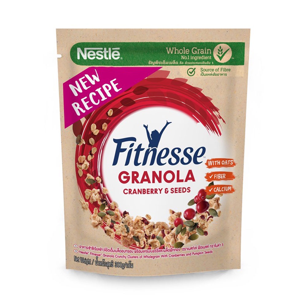 🍒 เนสท์เล่ฟิตเนส กราโนล่าแครนเบอรี่300ก 🍓 NESTLE FITNESS GRANOLA CRANBERRY300G 🍷 ซีเรียล 🍄 Puen.6395