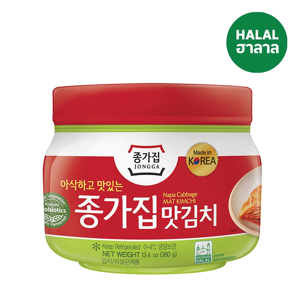 📢 จงกา มัทคัทแคบเบจกิมจิ 380 กรัม 🌈 JONGGA MAT KIMCHI CUT CABBAGE 380 G. 💦 เครื่องปรุงรสและเครื่องเท