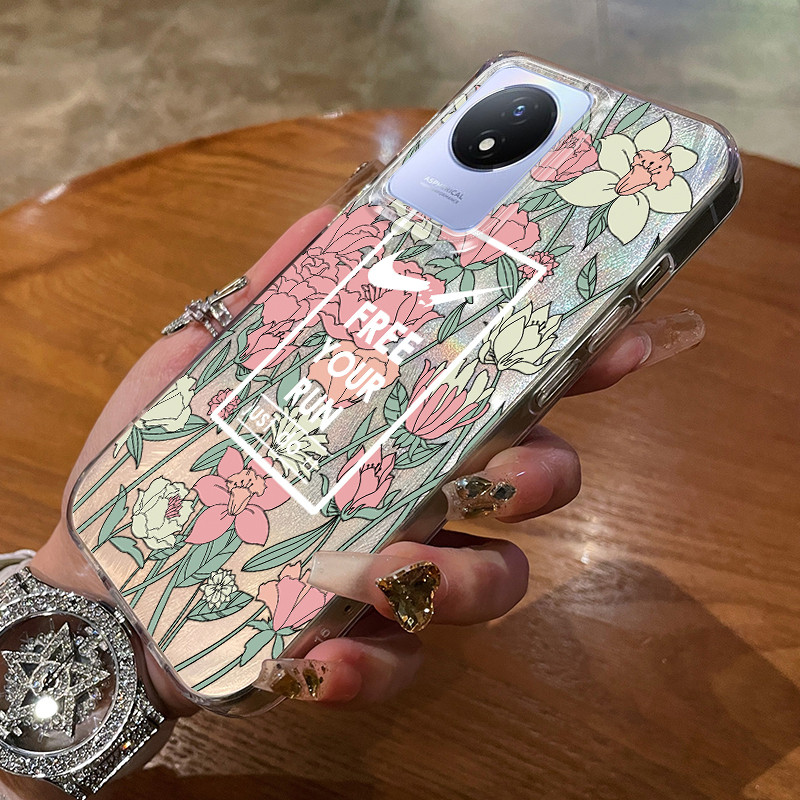 เคสสำหรับ VIVO Y02 Y02A Y02T Y11 2023 เคสโทรศัพท์ดอกไม้