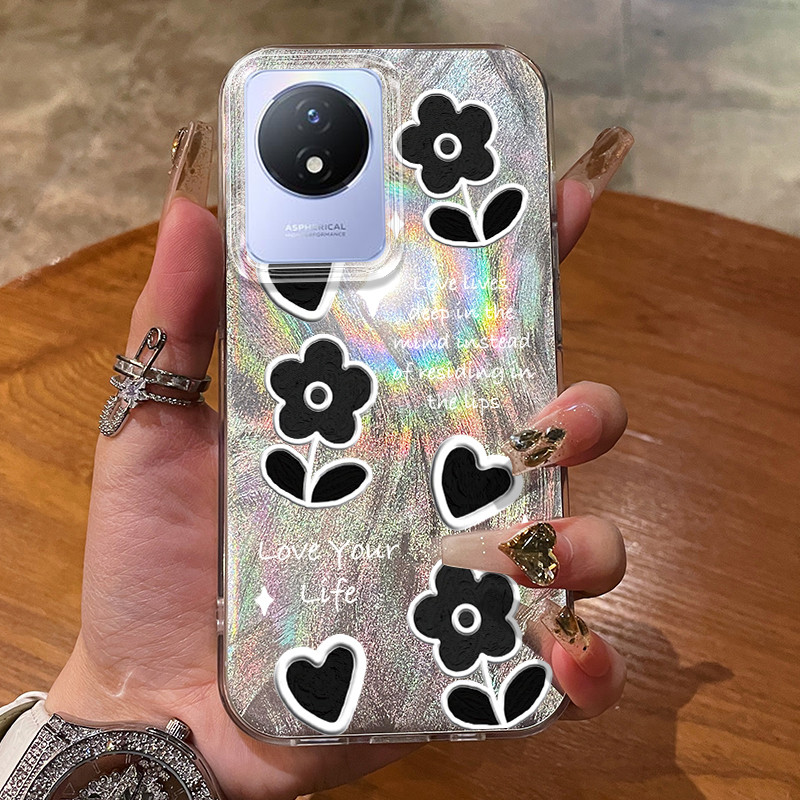 เคสสำหรับ VIVO Y02 Y02A Y02T Y11 2023 เคสโทรศัพท์ดอกไม้
