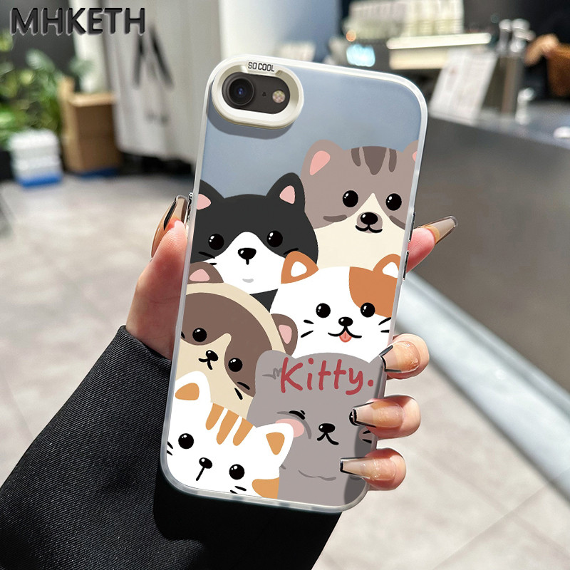 MHKETH เคสสำหรับ iPhone 6 Plus 6s Plus 7 Plus 8 Plus SE 2020 X Xr Xs Max เคสโทรศัพท์กันกระแทกรูปสัตว์เลี้ยงน่ารัก