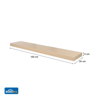 STACKO แผ่นชั้นไม้ซ่อนขา 120x24x5 ซม. สีไวท์โอ๊ค จัดส่งโดย HomePro