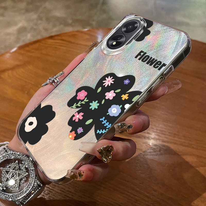เคสสำหรับ OPPO A18 A38 เคสโทรศัพท์ดอกไม้
