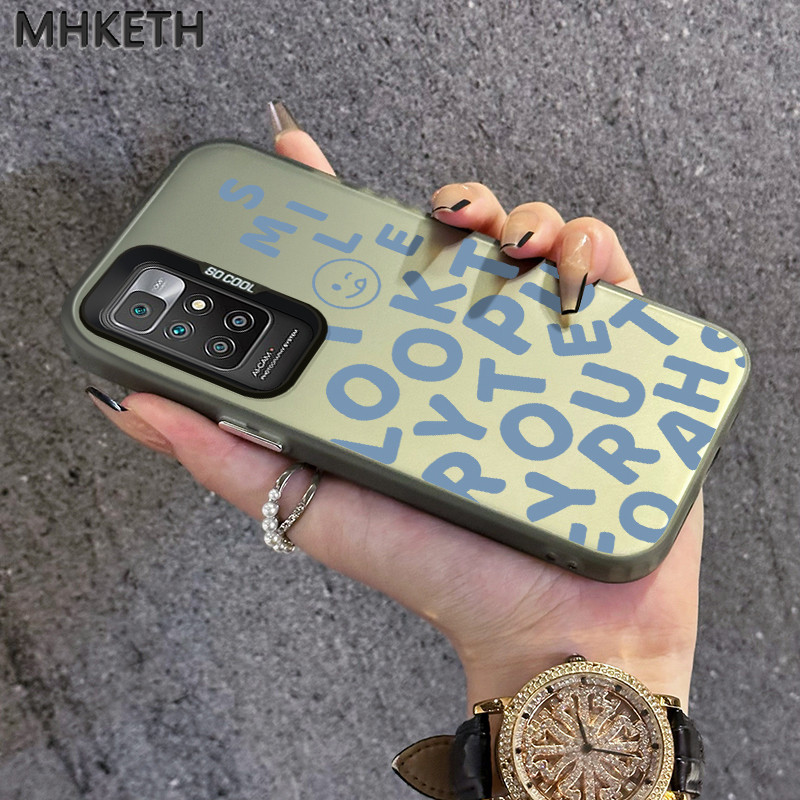 MHKETH เคสสำหรับ Xiaomi Redmi 10 Prime 10C 12C 11A POCO C55 เคสโทรศัพท์มีลายหน้ายิ้มส่วนบุคคล