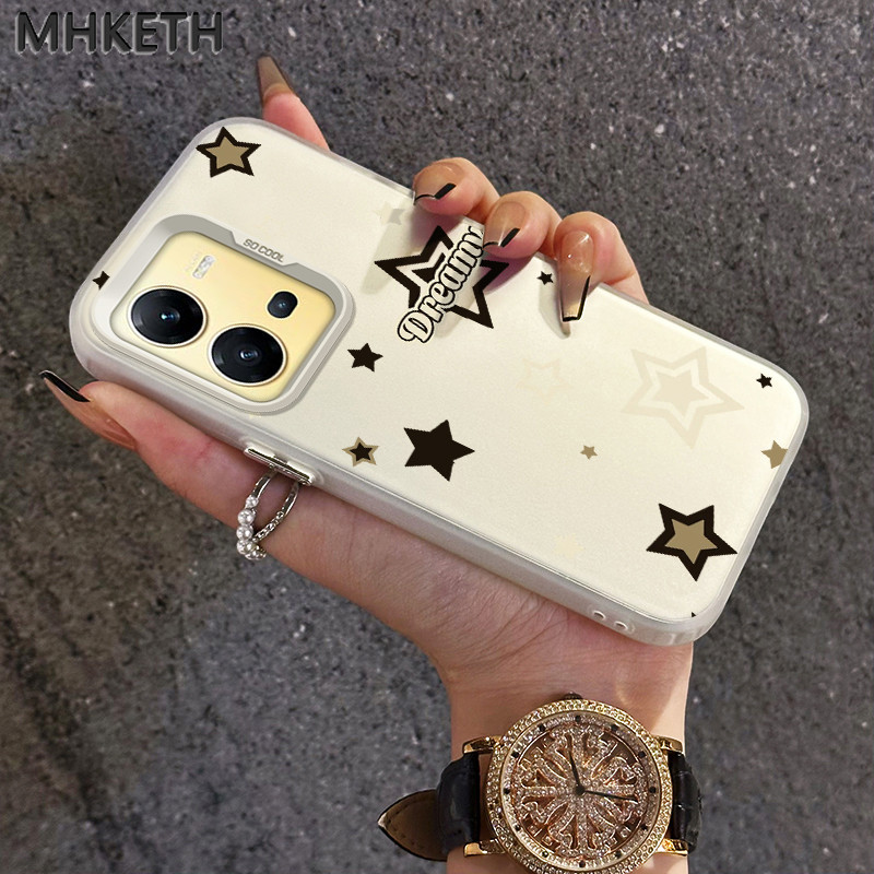 MHKETH เคสสำหรับ VIVO V25 5G V25E V27 5G V27 Pro 5G S16 5G S16 Pro 5G เคสซิลิโคนใสเคสโทรศัพท์ผิวเกล็ดน้ำแข็ง