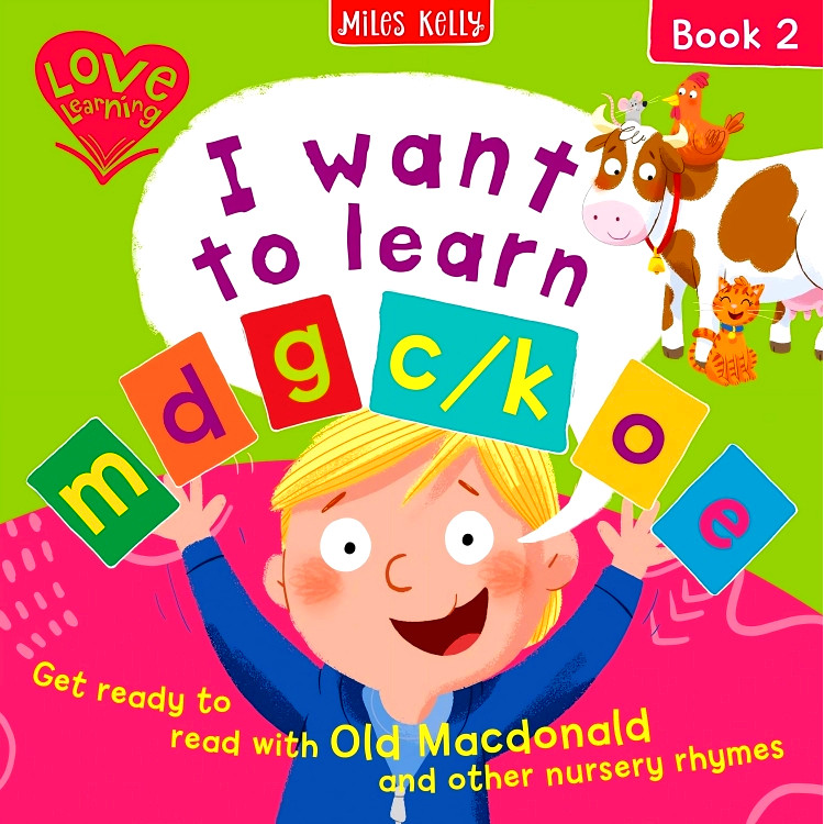 BBW หนังสือเด็ก I Want To Learn: M D G C/K O E (Book 2) ISBN: 9781789899757