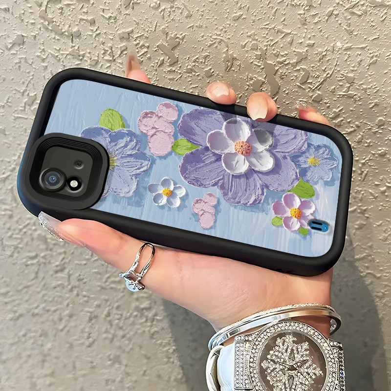 เคสสำหรับ Realme C20 C20A C21 C21Y C25Y C11 2020 C11 2021 Narzo 50I เคสโทรศัพท์ดอกไม้วาดสีน้ำมันกันกระแทก