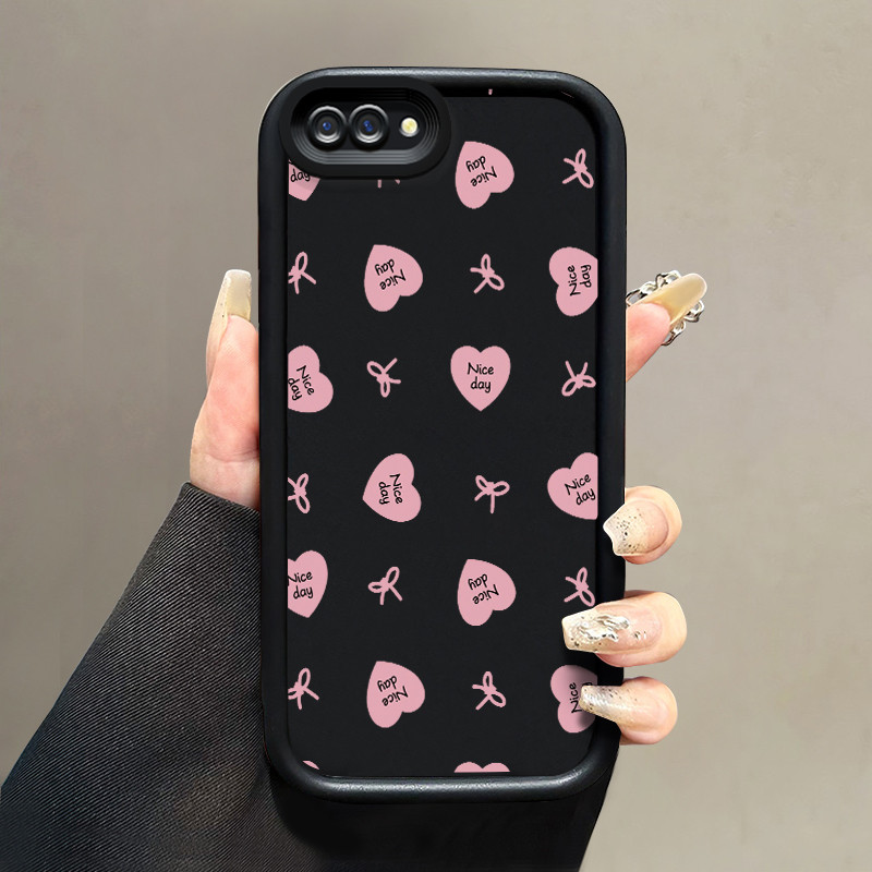 เคสสำหรับ OPPO A5 A3s A12E A7 A5s A12 A12S A11k Realme C1 เคสโทรศัพท์รูปหัวใจป้องกันการตก