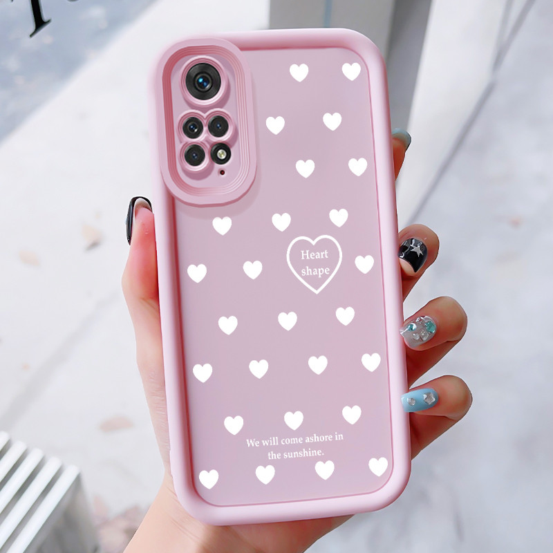 เคสสำหรับ Xiaomi Redmi Note 11 Pro 4G Note 11 Pro 5G Note 11s เคสโทรศัพท์รูปหัวใจซิลิโคนสามสีกันกระแทก