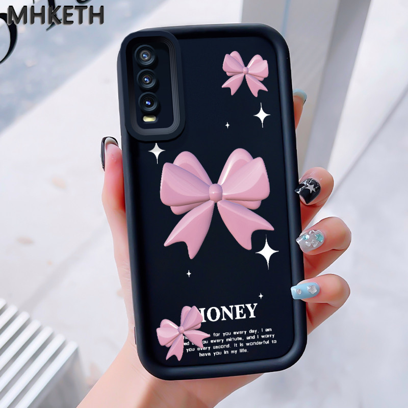 MHKEID เคสสำหรับ VIVO Y20 Y20s Y20i Y20T Y12s Y12a Y30G Y11s เคสป้องกันโทรศัพท์ตกลายโบว์สีชมพู ราคา ถูกที่สุด ดีลบีเคเค แกลเลอรีภาพที่ 2