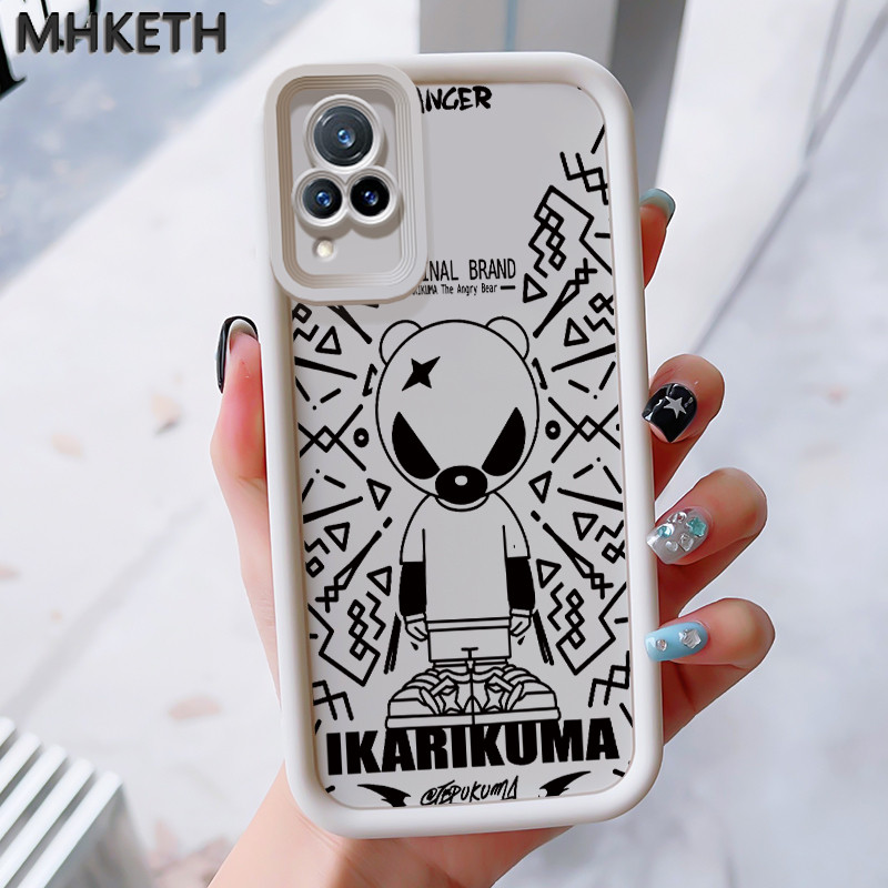 MHKEID เคสสำหรับ VIVO V21 4G V21 5G เคสโทรศัพท์ซิลิโคนออกแบบหมีโกรธอินเทรนด์ - รูปที่ 2