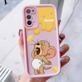 เคสสำหรับ OPPO A74 5G A54 5G เคสโทรศัพท์แมวหนูสามสีซิลิโคนกันกระแทก