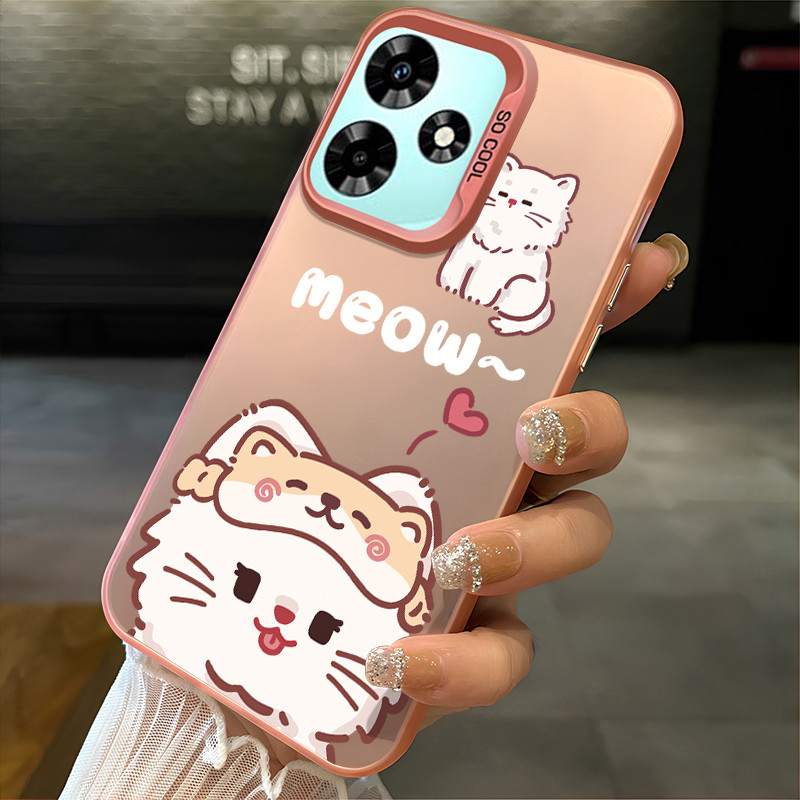 เคสสำหรับ Infinix Hot 30i Hot 30 Play เคสโทรศัพท์สุนัขแมวเปลือกแข็งกันกระแทก - รูปที่ 2