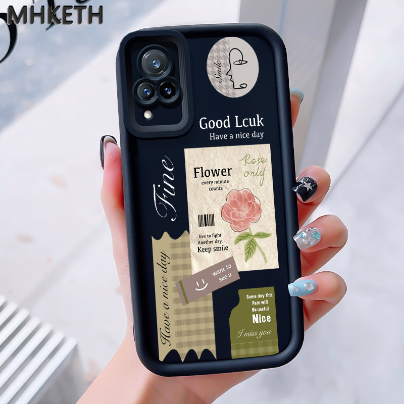 MHKEID เคสสำหรับ VIVO V21 4G V21 5G เคสโทรศัพท์ซิลิโคนนุ่มที่ทันสมัยและอินเทรนด์