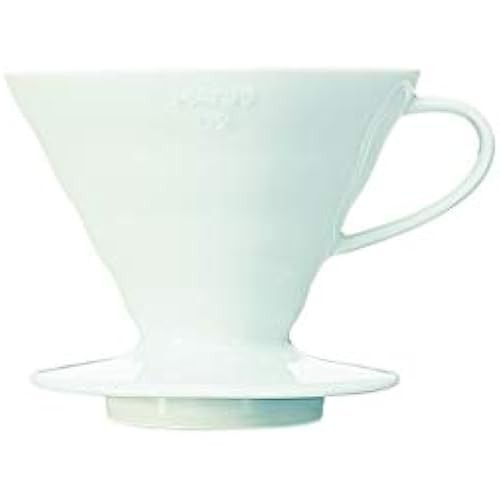 HARIO V60 Permeable Dripper 02 Ceramic W Dishwasher safe, 1-4 cups, 300ml, White, Made in Japan VDC-