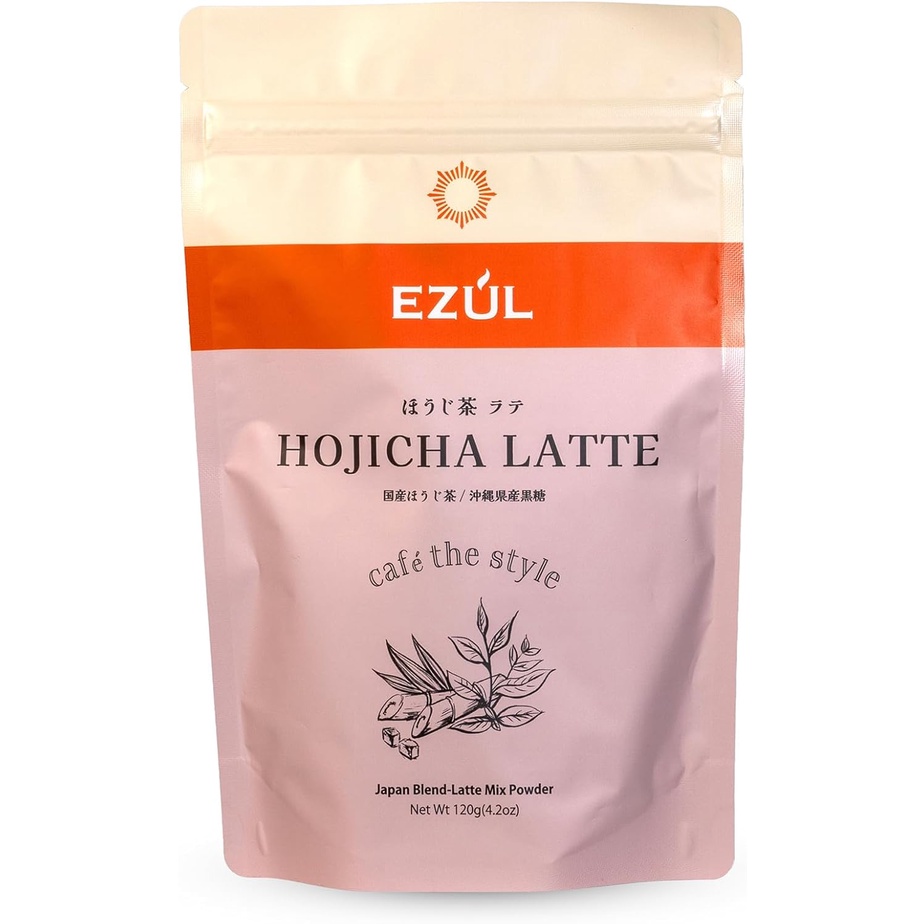 EZUL Hojicha Latte 4.2 oz (120 g) (Latte Mix Powder), ชาคั่วในประเทศ, น้ำตาลทรายแดง 100% จากโอกินาว่